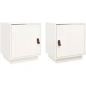 vidaXL Nachtkastjes 2 st 40x34x45 cm massief grenenhout wit