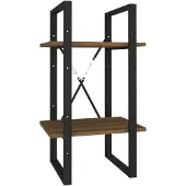 vidaXL - Boekenkast - 2-laags - 40x30x70 - cm - bewerkt - hout - bruin - eikenkleur