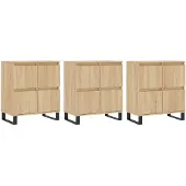 vidaXL Dressoirs 3 st bewerkt hout sonoma eiken