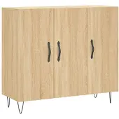 vidaXL Dressoir Sonoma-eikenhout, 90x34x80 cm, houtvezel