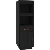 vidaXL Hoge kast 34x40x108,5 cm massief grenenhout zwart