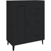 vidaXL Dressoir, zwart, 69,5 x 34 x 90 cm, houtvezel