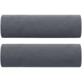 vidaXL Sierkussens 2 st 15x50 cm fluweel donkergrijs