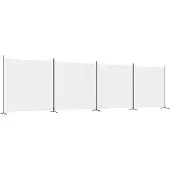 vidaXL Kamerscherm met 4 panelen 698x180 cm stof wit