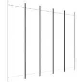vidaXL Kamerscherm met 5 panelen 250x200 cm stof wit