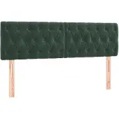 vidaXL Hoofdborden 144x7x78/88 cm fluweel donkergroen