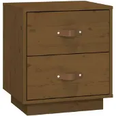 vidaXL Nachtkastje 40x34x45 cm massief grenenhout honingbruin
