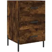 vidaXL Nachtkastje 40x40x66 cm bewerkt hout gerookt eikenkleurig
