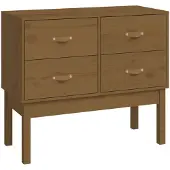 vidaXL Wandkast 90x40x78 cm massief grenenhout honingbruin