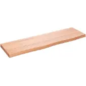 vidaXL Wandschap 100x30x(2-4)cm behandeld massief eikenhout lichtbruin