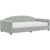 vidaXL Slaapbank met matras 100x200 cm fluweel lichtgrijs