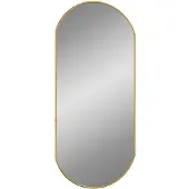 vidaXL Wandspiegel 80x35 cm ovaal goudkleurig