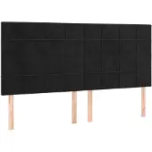 vidaXL Hoofdbord zwart 200x5x118/128 cm fluweel