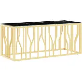 vidaXL Salontafel 110x45x45 cm roestvrij staal en glas goudkleurig