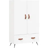 vidaXL Hoge kast 69,5x31x115 cm bewerkt hout wit
