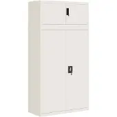 vidaXL Archiefkast 90x40x180 cm staal wit