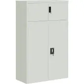 vidaXL Archiefkast 90x40x145 cm staal lichtgrijs
