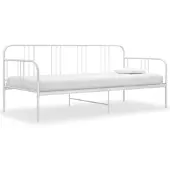 vidaXL Slaapbank metaal wit 90x200 cm