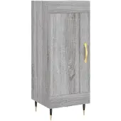 vidaXL Dressoir 34,5x34x90 cm bewerkt hout grijs sonoma eikenkleurig