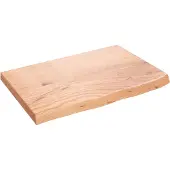 vidaXL Wastafelblad 60x40x(2-4) cm behandeld massief hout lichtbruin
