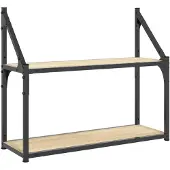 vidaXL Wandplank met 2 lagen Sonoma eikenhout 60x21x51 cm