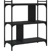 vidaXL Boekenkast 3-laags 76x32x88 cm bewerkt hout zwart