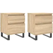 vidaXL Nachtkastjes 2 st 40x35x50 cm sonoma eikenkleurig