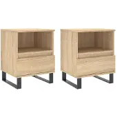 vidaXL Nachtkastjes 2 st 40x35x50 cm sonoma eikenkleurig
