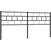 vidaXL Vervangend hoofdbord 193 cm metaal zwart