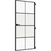 vidaXL Binnendeur smal 93x201,5 cm gehard glas en aluminium zwart