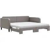 vidaXL Slaapbank onderschuifbed matrassen 100x200 cm stof donkergroen