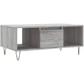vidaXL Salontafel 90x50x36,5 cm bewerkt hout grijs sonoma
