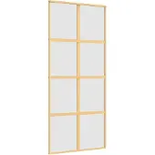 vidaXL Schuifdeur 90x205 cm mat ESG-glas en aluminium goudkleurig