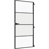 vidaXL Binnendeur smal 93x201,5 cm gehard glas en aluminium zwart