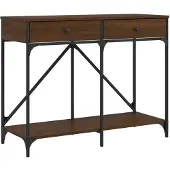 vidaXL Wandtafel 100x39x78,5 cm bewerkt hout bruin eikenkleur