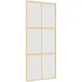 vidaXL Schuifdeur 90x205 cm mat ESG-glas en aluminium goudkleurig
