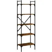 vidaXL Boekenkast 5-laags 56x31,5x174 cm bewerkt hout gerookt eiken