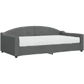 vidaXL Slaapbank met matras 100x200 cm stof donkergrijs