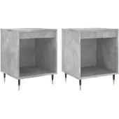 vidaXL Nachtkastjes 2 st 40x35x50 cm bewerkt hout betongrijs