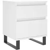 vidaXL Nachtkastje 40x35x50 cm bewerkt hout wit