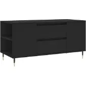 vidaXL Salontafel 102x44,5x50 cm bewerkt hout zwart