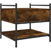 vidaXL Salontafel 50x50x50 cm bewerkt hout gerookt eikenkleurig