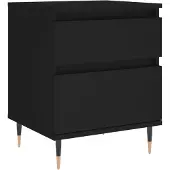 vidaXL Nachtkastje 40x35x50 cm bewerkt hout zwart