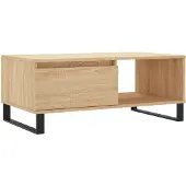 vidaXL Salontafel 90x50x36,5 cm bewerkt hout sonoma eikenkleurig