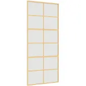 vidaXL Schuifdeur 90x205 cm mat ESG-glas en aluminium goudkleurig
