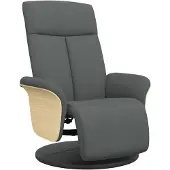 vidaXL Fauteuil verstelbaar met voetensteun stof donkergrijs