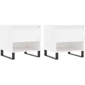 vidaXL Salontafels 2 st 50x46x50 cm bewerkt hout hoogglans wit