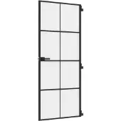 vidaXL Binnendeur smal 83x201,5 cm gehard glas en aluminium zwart