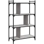 vidaXL Boekenkast 4-laags 76x32x123 cm bewerkt hout grijs sonoma