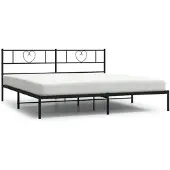 vidaXL Bedframe met hoofdeinde, metaal, zwart, 193x203 cm